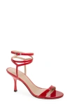 Stuart Weitzman Nudist Patent Ankle-strap Sandals