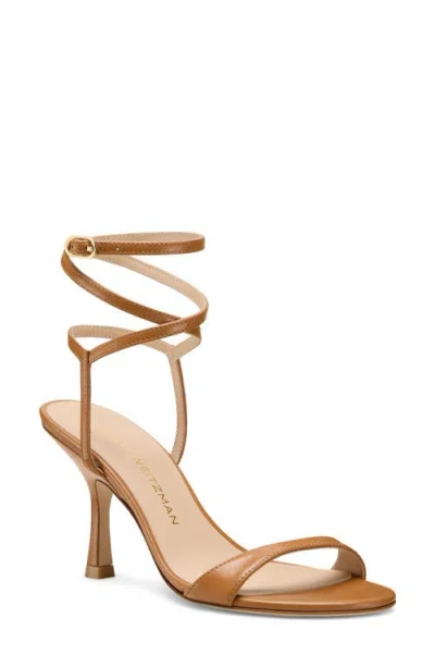 Stuart Weitzman Nudist Wrap 85 Sandal In Brown