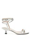 Stuart Weitzman Nudist Wrap Sandals In Silver