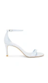 Stuart Weitzman Nudist Ii Metallic Ankle-strap Sandals In Blue