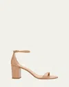 Stuart Weitzman Nudistarc 75mm Block Sandals In Adobe