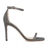 Stuart Weitzman New Pyrate Nudistcurve 100 Sanda New Noir Sandals In Grey