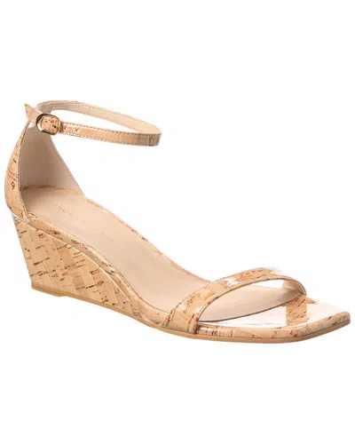 Stuart Weitzman Nudistcurve 50 Cork Wedge Sandal In Brown