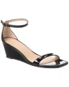 Stuart Weitzman Nudistcurve 50 Patent Wedge Sandal In Black