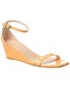 Stuart Weitzman Nudistcurve 50 Patent Wedge Sandal In Orange