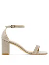 Stuart Weitzman Woman Sandals Platinum Size 6.5 Textile Fibers