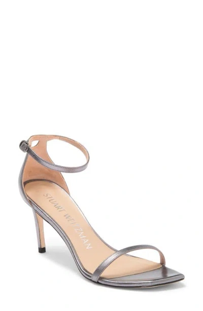 Stuart Weitzman Ladies Nudistcurve 75 Sandals In Silver