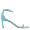 Stuart Weitzman Woman Sandals Turquoise Size 10.5 Soft Leather In Blue
