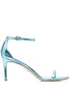 Stuart Weitzman Open Toe Heeled Sandals In Blue