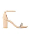 Stuart Weitzman Nudistcurve 80mm Embellished Sandals In Nude
