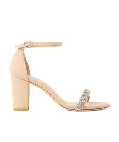 Stuart Weitzman Nudistcurve 80mm Embellished Sandals In Nude