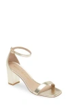 Stuart Weitzman Nudistcurve Block Heel Sandal In Silver