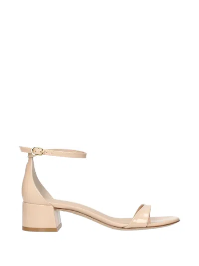 Stuart Weitzman Nudistcurve Block-heel Sandals In Neutral