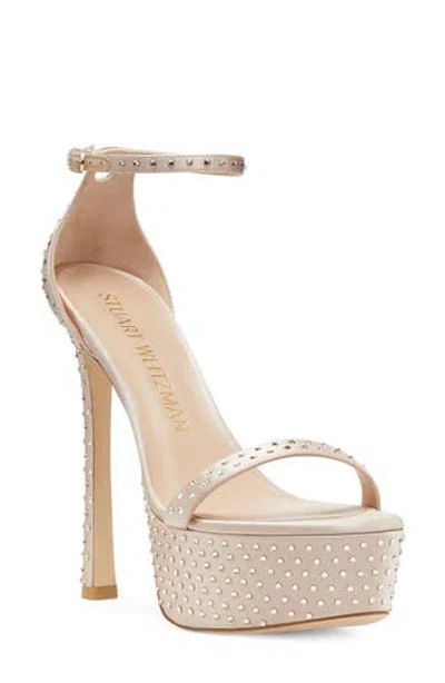 Stuart Weitzman Nudistcurve Hollywood Shine Sandal In Blue