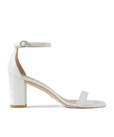Stuart Weitzman Nudistcurve Leather Sandals In White