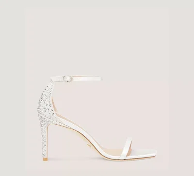 Stuart Weitzman Nudistcurve Royale Pearl 85 Sandal In White