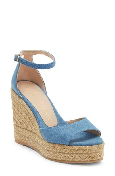 Stuart Weitzman Nudistcurve Wedge Sandal In Blue