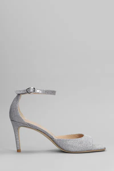 Stuart Weitzman Nudistia 75 Sandals In Silver Leather