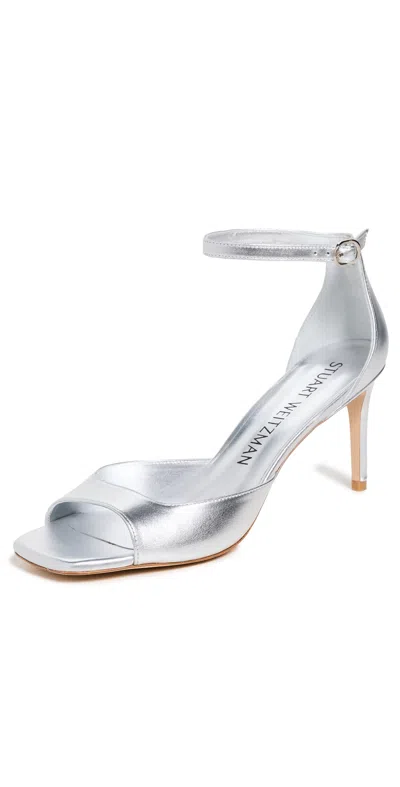 STUART WEITZMAN NUDISTIA 75MM SANDALS SILVER