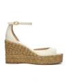 Stuart Weitzman Nudistcurve Ankle-strap Wedge Espadrille Sandals In Green