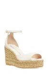 Stuart Weitzman Nudistcurve Ankle-strap Wedge Espadrille Sandals In Seashell