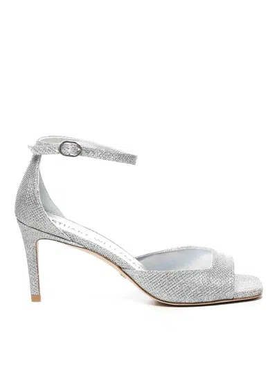 Stuart Weitzman Nudistia Lurex Sandals In Silver