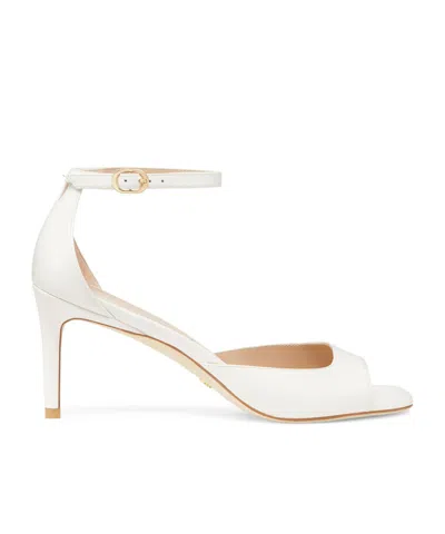 Stuart Weitzman Nudistia Sandals With Square Head And High Heels In White