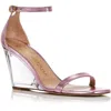 Stuart Weitzman Nudistlucite 85 Womens Leather Wedge Heels In Pink