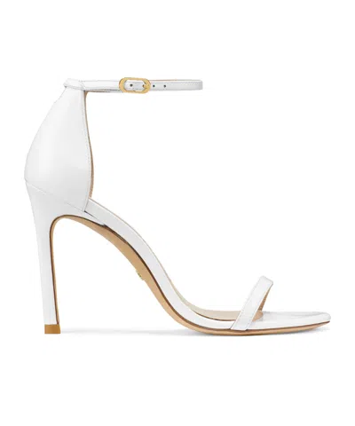 Stuart Weitzman Nudistsong 110mm Leather Sandals In White