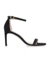 Stuart Weitzman Nunaked Suede Sandals In Black