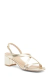 Stuart Weitzman Oasis 50 Block Heel Sandal In Platino