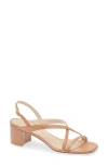 Stuart Weitzman Oasis 50 Block Heel Sandal In Tan
