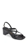 Stuart Weitzman Oasis Maui Leather Slingback Sandals In Black Ph