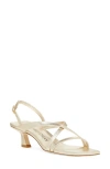 Stuart Weitzman Oasis 50 Block Heel Sandal In Light Gold
