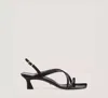 Stuart Weitzman Oasis Patent Crisscross Slingback Sandals In Black