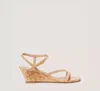 Stuart Weitzman Oasis Cork Ankle-strap Wedge Sandals In Adobe Beige
