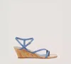 Stuart Weitzman Oasis 50 Wedge Sandal In Blue Steel