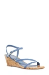 Stuart Weitzman Oasis 50 Wedge Sandal In Blue Steel