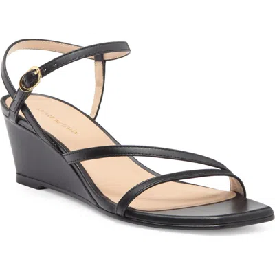 Stuart Weitzman Oasis 50 Wedge Sandal In Black