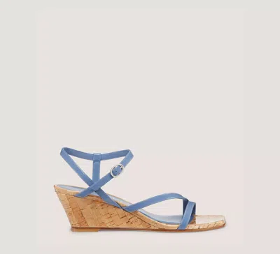 Stuart Weitzman Oasis 50 Wedge The Sw Outlet In Blue Steel
