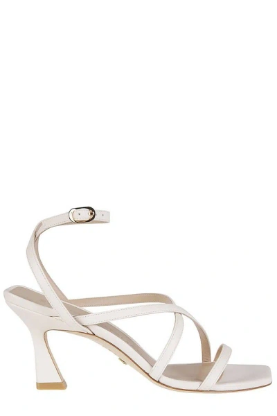 Stuart Weitzman Oasis 75 Ankle-strap Sandals In White