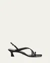 Stuart Weitzman Oasis Patent Crisscross Slingback Sandals In Black