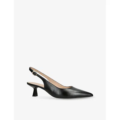 Stuart Weitzman Omens Black Stuart Sculpt 50 Leather Slingback Courts Eur 38/5 Uk