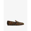 Stuart Weitzman Suede Leopard Brooks Loafers In Brown