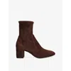 Stuart Weitzman Yuliana Suede Sock Boots In Brown