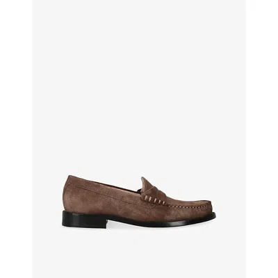 Stuart Weitzman Omens Lottie Suede Loafers Brown Eur 41 / 8 Uk