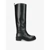Stuart Weitzman Leather Celia Riding Boots In Black
