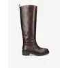 Stuart Weitzman Leather Celia Riding Boots In Brown