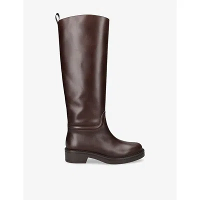 Stuart Weitzman Leather Celia Riding Boots In Brown