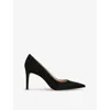 Stuart Weitzman Omens Stuart Power 85 Pointed-toe Suede Pumps Blac In Black